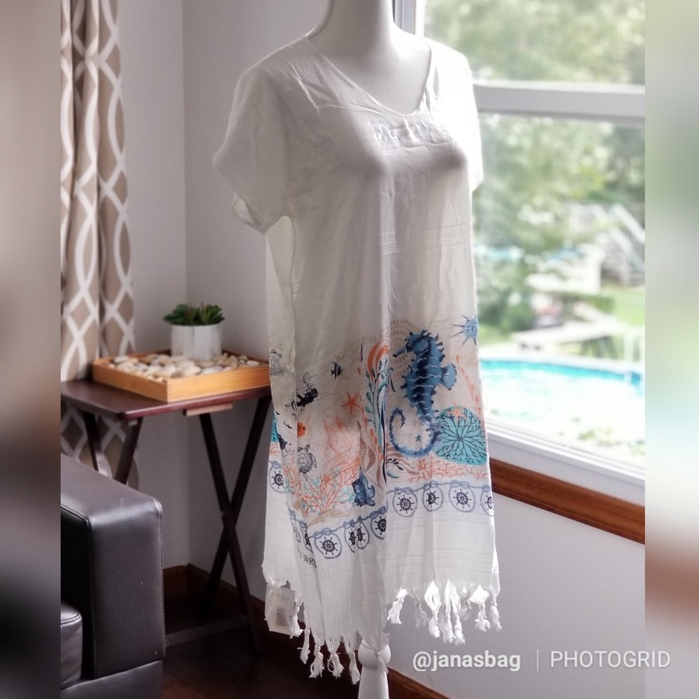 NEW! Turkish Beach Dress Cover up 100% Cotton - Picture 2 of 5